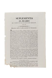 AG - Alvarez, Juan - Primo Tapia, Manuel. Reacción contra el Plan Nacional de Cuernavaca (Plan de Texca). "...El gener...
