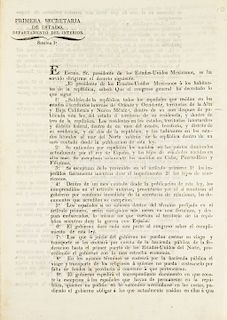Bocanegra, José María. Decreto. Sobre expulsión de españoles del Territorio Nacional. México 20 de marzo de 1829.