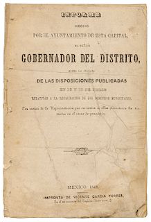 Informe Hecho por el Ayuntamiento de esta Capital... en contra de las Presentaron los Tratantes en el Ramo de Panadería. Méx., 1848.
