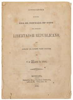 Salas, Mariano - Gonzaga de C., L.  Convocatoria para Elecciones en 6 de Agosto de 1846 después de "El Plan de la Ciudadela". 1846.