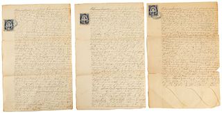 Díaz, Porfirio - González, Manuel - Gamboa, J. A. Nombramientos a Luis Legorreta. 33.5 x 21.5 cm. Manuscritos. Piezas: 3.