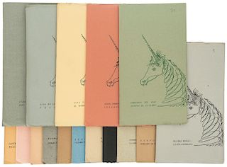 Cuadernos del Unicornio. Colección Literaria de Juan José Arreola. México, 1958. Autores y Títulos Varios. Piezas: 16.