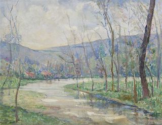 * Elizabeth Curtis O'Sullivan, (American, 1865-1953), River Scene in Holland, 1902