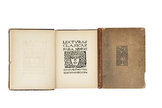 Lecturas Clásicas para Niños. México, 1924 - 1925. 1ra edición. Ilustraciones de R. Montenegro y Fernández Ledesma. Piezas: 2.
