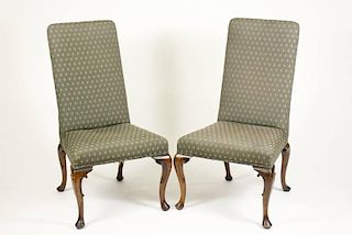 Pair of Queen Anne High Back Side Chairs
