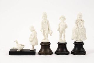 Group of 4 Continental Carved Ivory Figurines