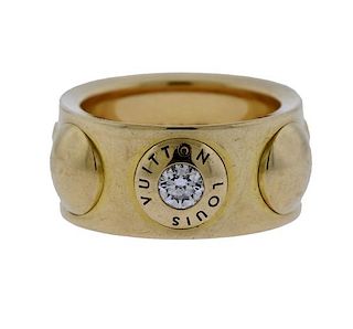 Louis Vuitton 18K Gold Diamond Band Ring