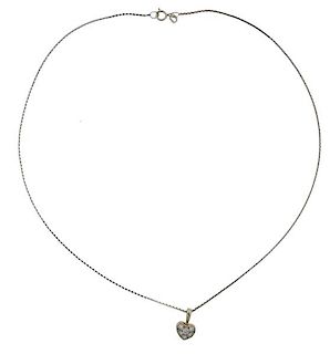 Tiffany &amp; Co 18K Gold Diamond Pendant on 14K  Necklace