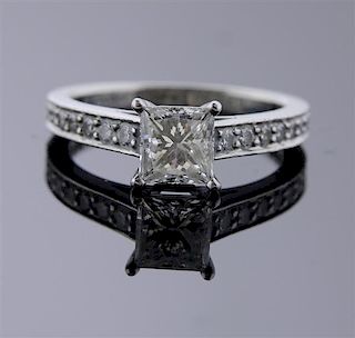 Cartier Platinum 1.01 Ct Princess Cut G VS1 Diamond Engagement Ring