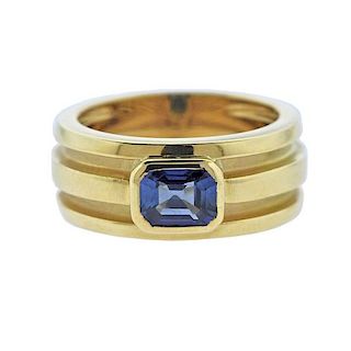 Tiffany &amp; Co Atlas Sapphire 18k Gold Ring