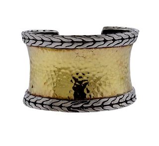 John Hardy Palu 22k Gold Silver Cuff Bracelet 