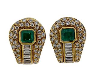 Amaya 18K Gold Diamond Green Stone Earrings