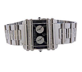 Charriol Actor Dual Time Stainless Diamond Quartz Watch