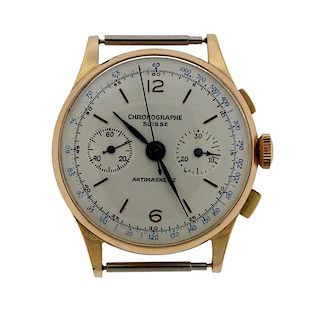 Chronograph Suisse Antimagnetic 18K Gold Watch