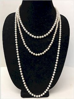3 STRANDS OF PEARLS: 1 - 19" LONG  (6 1/2"MM)