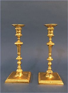 TIFFANY STERLING SILVER CANDLESTICKS IN VERMEIL