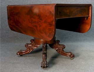 NYC CLASSICALLY CARVED  FEDERAL BREAKFAST TABLE