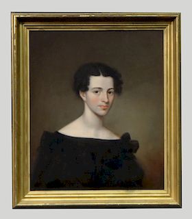 O/PANEL PORTRAIT OF A RAVEN HAIRED GIRL C. 1830