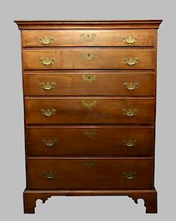 FINE 36" CHIPPENDALE CHEST W/ DOUBLE DRAWER