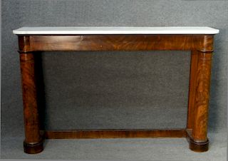 RARE NYC COLUMNAR MARBLE TOP CONSOLE C.1825