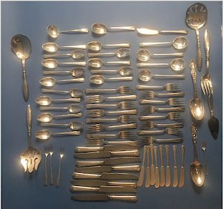 SET OF STERLING FLATWARE 58 PCS BY LUNT