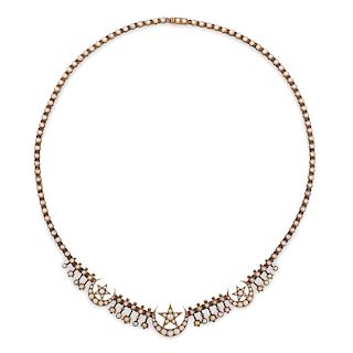 Victorian 15 Karat Gold Seed Pearl Necklace