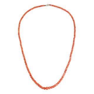 Victorian Graduated Coral Bead Necklace