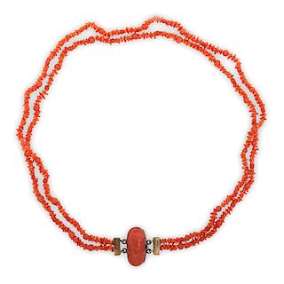 Victorian Carved Coral Necklace