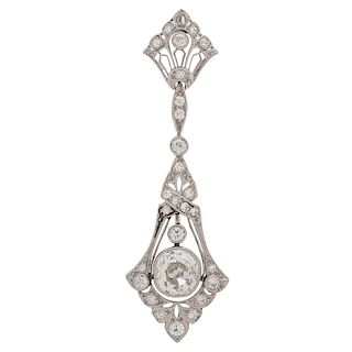 Edwardian Pendant in Platinum with Diamonds