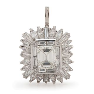GIA Certified 2.75 Carat Emerald Cut Diamond Platinum Ring/Pendant