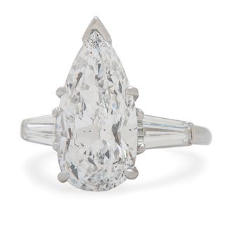 Platinum Pear Diamond Ring