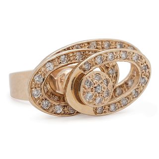 14K Gold Diamond Spinning Ring