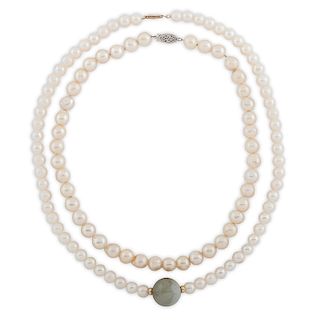 Pearl Necklaces with 14 Karat Gold Clasps