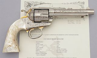 Extremely Rare Cuno Helfricht Engraved Colt Single Action Bisley Model Revolver