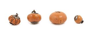 * Four Chinese Gourds Diameter of largest 2 inches.