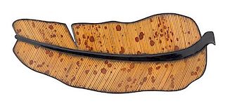 * A Rare Chinese Spotted Bamboo Leaf-Shaped Tray Length 26 inches.