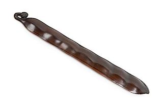* A Chinese Hardwood Model of a Peapod Length 12 1/4 inches.
