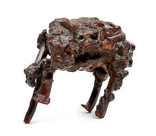 * A Chinese Rootwood Figure of an Ox Length 7 1/4 inches.