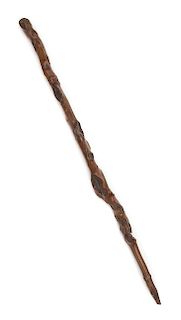 * A Chinese Rootwood Cane Length 34 1/2 inches.