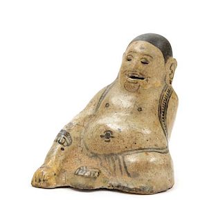 * A Rare Thai Pottery Figure of a Buddha Height 5 inches.