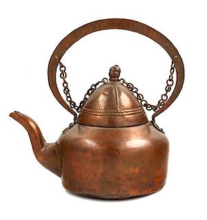 * An Indian Copper Tea Kettle Height 16 inches.