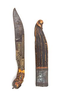 * A Ceylon Piha-Kaetta Knife Length 13 1/4 inches.