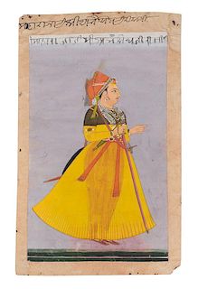 * An Indian Miniature Painting 12 x 7 1/2 inches (image).