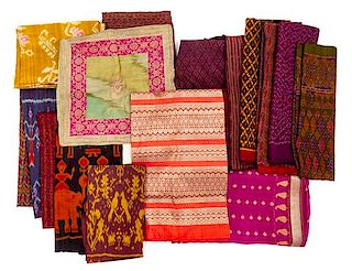 * Twenty Indonesian and Thai Textiles Approximate length of largest 210 inches.