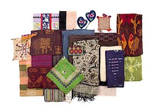 * Twenty-Four Asian Textiles Approximate length of largest 71 1/4 inches.