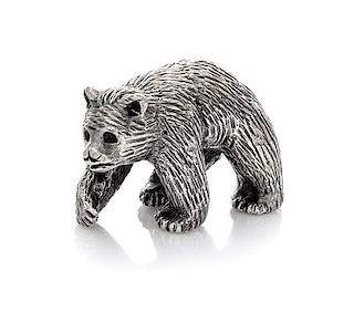 * A Silver Zoomorphic Table Ornament, , in the form of a bear.