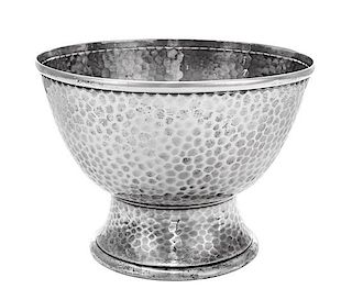 * An American Silver Footed Ice Bowl, Tiffany & Co., New York, NY, Late 19th/Early 20th Century, having a spot-hammered finish t