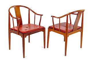 * Hans J. Wegner, (Danish, 1914-2007), Fritz Hansen, c. 1966 a pair of Model FH4283 chairs