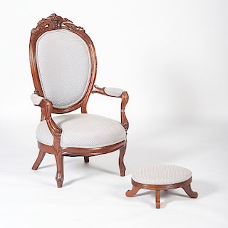 Victorian Chair and Ottoman