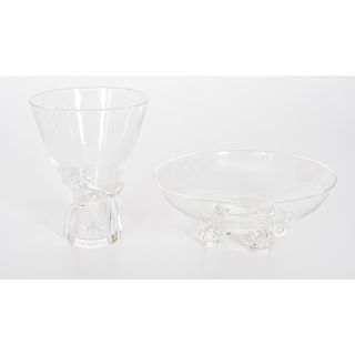 Steuben Crystal Vase and Bowl